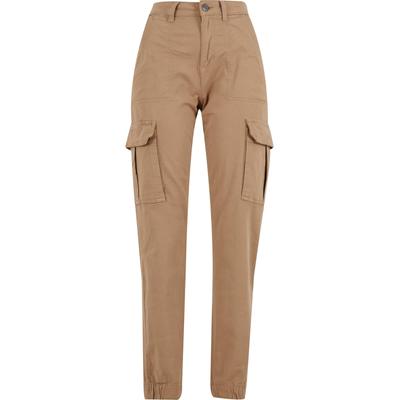 Stoffhose URBAN CLASSICS "Urban Classics Damen Ladies Cotton Twill Utility Pants", Damen, Gr. 26, Normalgrößen, beige (unionbeige), 98% Baumwolle, 2% Elasthan, unifarben, relaxed fit, Hosen Image