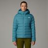 Funktionsjacke THE NORTH FACE "W ACONCAGUA 3 HOODIE", Damen, Gr. M, blau (algae blau), Obermaterial: 100% Polyester, unifarben, sportlich, hoch geschlossener Ausschnitt, Langarm eingesetzt elastischer Bund, Jacken, mit Logodruck