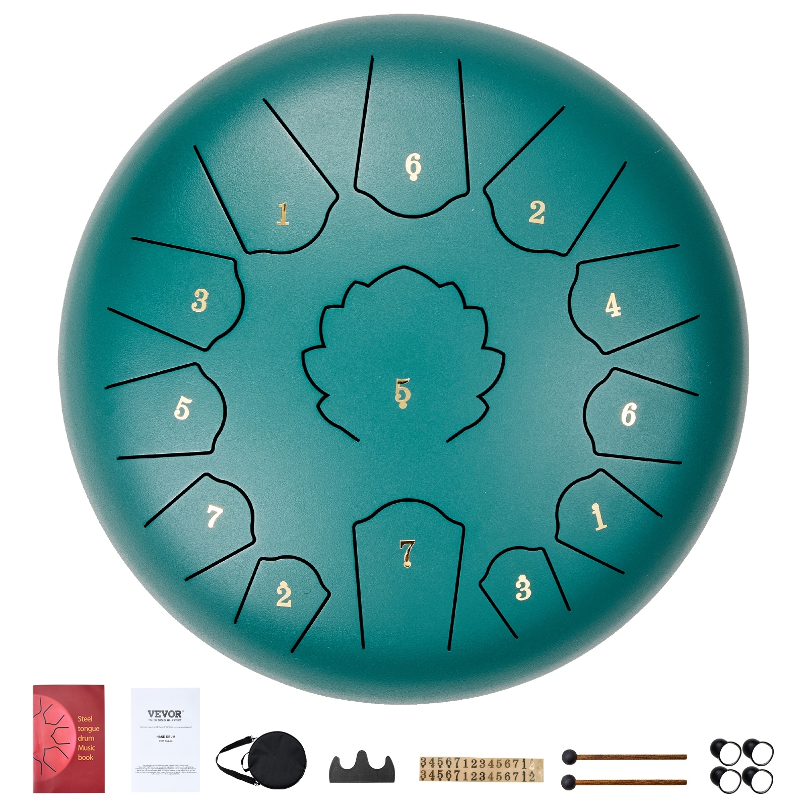 Steel Tongue Drum Rain Drum for Outside Garden, D Major Key, Tank Drum Hand Pan Drum Percussion Instrument