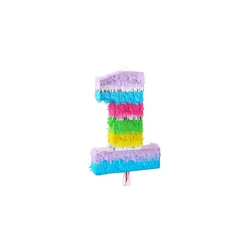 Pinata Zahl 1 bunt pastell