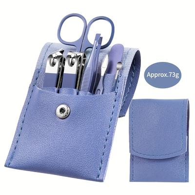 TEMU 7pcs Nail Clipper Set, Portable Manicure Pedicure Grooming Kit With Ear Pick & Toenail Clippers, Travel Case, Multi-color Options Image