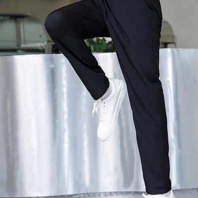 TEMU Men's Quick-dry Athletic Pants - Breathable, Lightweight Casual Joggers With Drawstring Waist For All , Jogging Pants Image