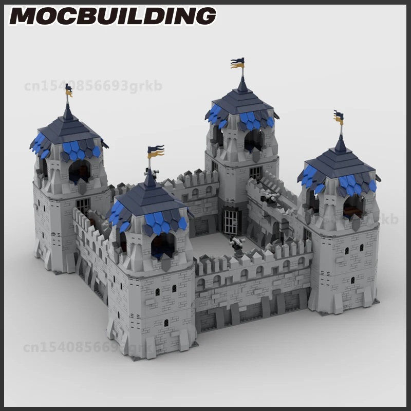 MOC Building Block castello medievale torre cancello a muro modello fortezza collezione di regali di natale giocattoli per l'assemblaggio di mattoni fai da te per bambini