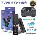 TV98 ATV Smart TV Stick 8K Android 14 H618 2.4G 5G Wifi Supporto OTA Lettore multimediale Ricevitore TV BT5.0 2GB 16GB Voice Remote TV Box
