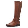 Stiefel TAMARIS, Damen, Gr. 40, XS-Schaft, braun (cognac), Leder, Lederimitat, used, unifarben, modisch, Schuhe, Blockabsatz, Langschaftstiefel mit XS-Schaft und Stretchfunktion