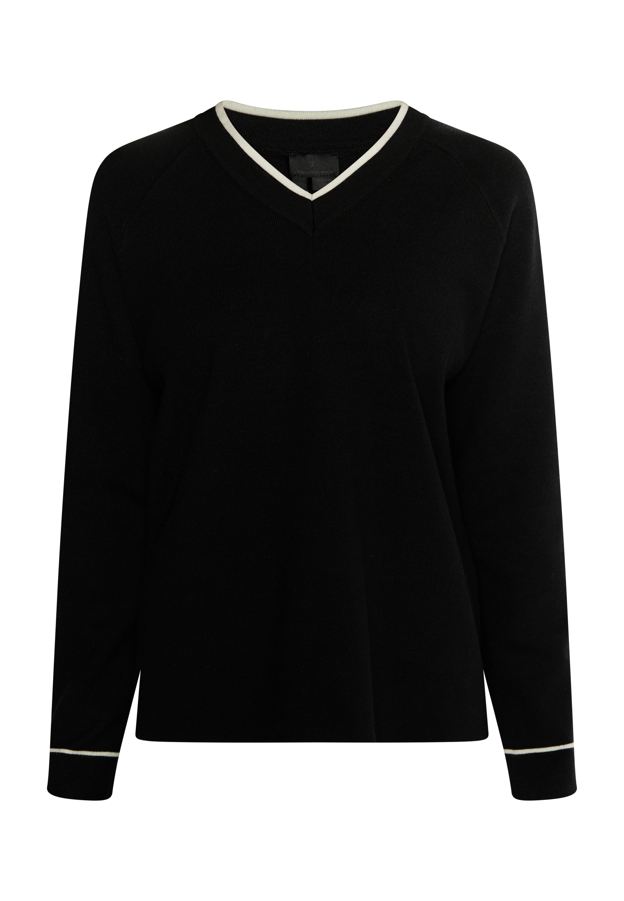 Dreimaster Strickpullover Damen Schwarz Wollweiss Image