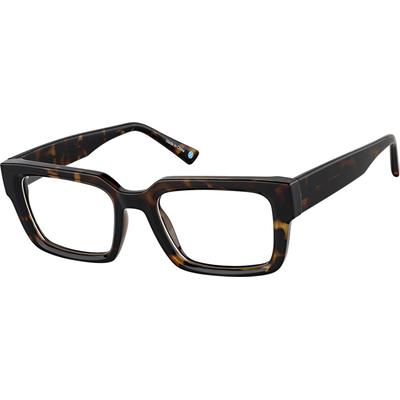 Zenni Rectangle Glasses Tortoiseshell Plastic Full Rim Frame