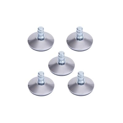 Mendler 5er-Set Bodengleiter HWC-K73 statt Rollen - fester Stand für Bürostuhl/Esszimmerstuhl, Fußgleiter, Ø 11mm ~ silber Image