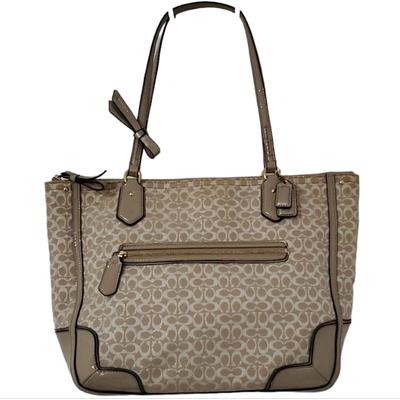 Coach Bags | Coach Poppy Tote Signature C Metallic Jacquard Shoulder Bag Handbag Womens Woman | Color: Cream/Tan | Size: Os