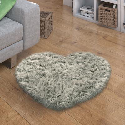 Fellteppich PACO HOME "Playa 960", grau, B:80cm H:64mm L:75cm, Polyester, Teppiche, Fellteppich, Kunstfell, Flokati-Optik, Hochflor, weich und flauschig, Uni-Farben Image