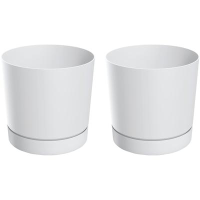 Blumentopf PROSPERPLAST "TUBO P", weiß, H:28,3cm Ø:29,2cm, Kunststoff, Pflanzgefäße Image