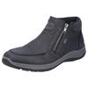 Winterboots RIEKER, Herren, Gr. 47, schwarz (schwarz, grau), Leder, klassisch, Schuhe, Stiefelette, Komfortschuh mit zwei praktischen Reißverschlüssen