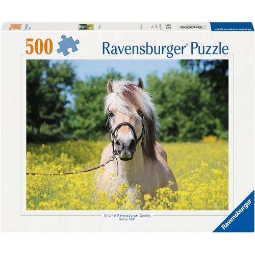 Puzzle RAVENSBURGER ""Pferd im Rapsfeld"" Puzzles bunt Kinder Made in Germany; FSC - schützt Wald weltweit