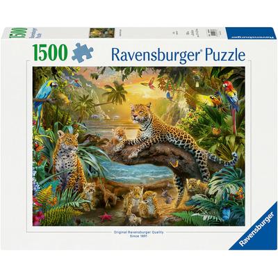 Puzzle RAVENSBURGER "Leopardenfamilie im Dschungel" Puzzles bunt Kinder Made in Germany; FSC - schützt Wald weltweit