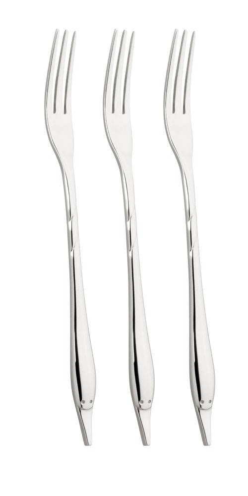 Brotzeitgabel MULEX "Mini-Besteck, Gabel Set, poliert", silber (silberfarben), 3 Stk., Edelstahl, Essgabeln, innovatives Produkt für Tapas und Fingerfood Image