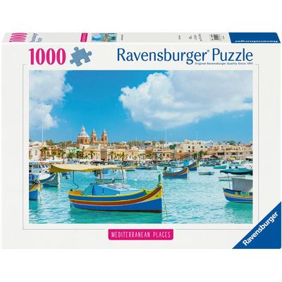 Puzzle RAVENSBURGER "Mediterranean Places, Malta", bunt, Puzzles, KinderB:70cm H:50cm, Made in Germany, B:70cm H:50cm