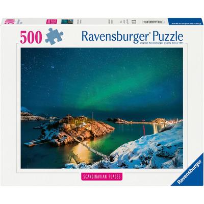 Puzzle RAVENSBURGER "Scandinavian Places, Nordlichter in Tromsø, Norwegen" Puzzles bunt Kinder Made in Germany; FSC - schützt Wald weltweit