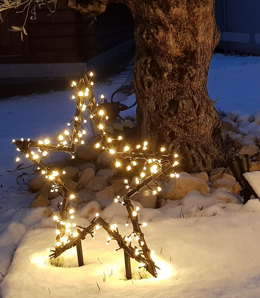 LED Stern MY HOME "Caden, Weihnachtsstern, Weihnachtsdeko mit 150 LEDs", schwarz, Ø:60cm, Leuchten, Gartenstecker mit LED-Beleuchtung, Ø 60 cm Image