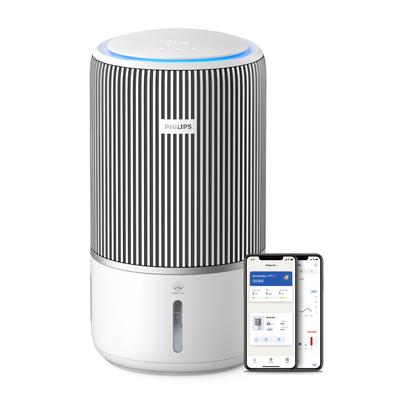 Kombigerät Luftbefeuchter und -reiniger PHILIPS "AC3420/10 PureProtect Water 3400 Series, HEPA- und Aktivkohlefilter", weiß (silber, arktisweiß), B:28,5cm H:28,5cm T:52cm, Luftreiniger, mit 300 m³/h CADR und 650 ml/h Befeuchtungsrate, WLAN, Air+ App Image