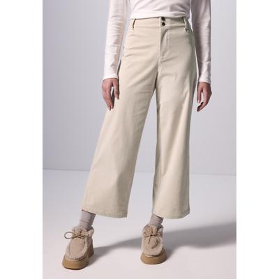 Boyfriend-Hose STREET ONE STUDIO, Damen, Gr. 46, Länge 28, beige (pebble beige), Stoff, 100% Polyester, unifarben, casual, comfort fit knöchelfrei, Hosen, High Waist Image