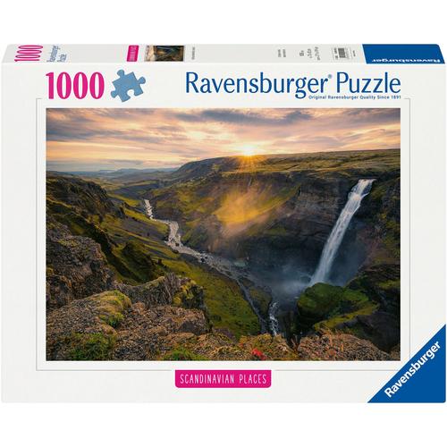 Puzzle RAVENSBURGER ""Scandinavian Places, Haifoss auf Island"" Puzzles bunt Kinder Made in Germany; FSC - schützt Wald weltweit