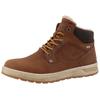 Winterboots TOM TAILOR, Herren, Gr. 41, braun, Lederimitat, Textil, unifarben mit Farbeinsatz, casual, Schuhe, Plateau, Schnürboots, High Top-Sneaker mit Innenreißverschluss