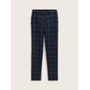 Stoffhose TOM TAILOR "MIA", Damen, Gr. 38, Länge 30, blau (delicate navy check design), Web, Obermaterial: 49% Baumwolle, 46% Polyester, 5% Elasthan. Futter: 100% Polyester, kariert, casual, slim fit lang, Hosen, Sommerhose im Chino-Stil
