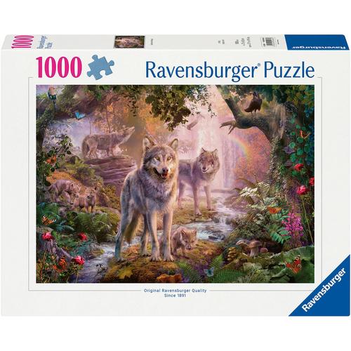 Puzzle RAVENSBURGER ""Wolfsfamilie im Sommer"" Puzzles bunt Kinder Made in Germany; FSC - schützt Wald weltweit