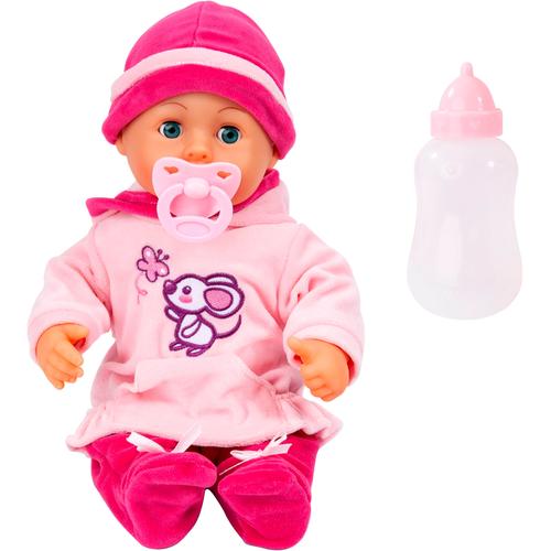 Babypuppe BAYER ""First Words Baby, 38 cm rosa Maus"" Puppen rosa Kinder