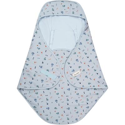 Einschlagdecke STERNTALER "Dino Rexi", blau (graublau), B:75cm L:90cm, Baumwolle, Polyester, Wohndecken