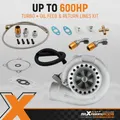 maXpeedingrods GT3582 GT35 T3 Turbo + Kit linea di alimentazione e ritorno olio Turbocompressore universale A/R.63