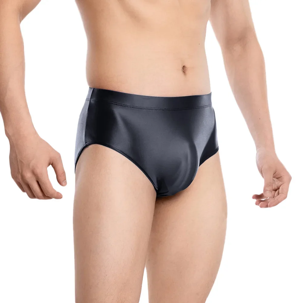 Satin glänzende Herren Höschen sexy Shaper u Ausbuchtung Beutel Slips elastische Mann Dessous atmungsaktive Slips Front Schritt nahtlose Höschen Image