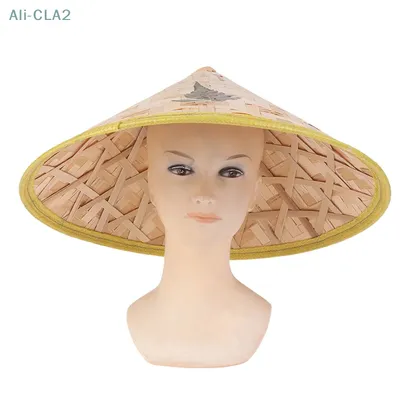 1PC Reis Bauer Hut Für Männer Frauen Chinesische Bambus Hut Für Erwachsene Unisex Cosplay Ninja Image