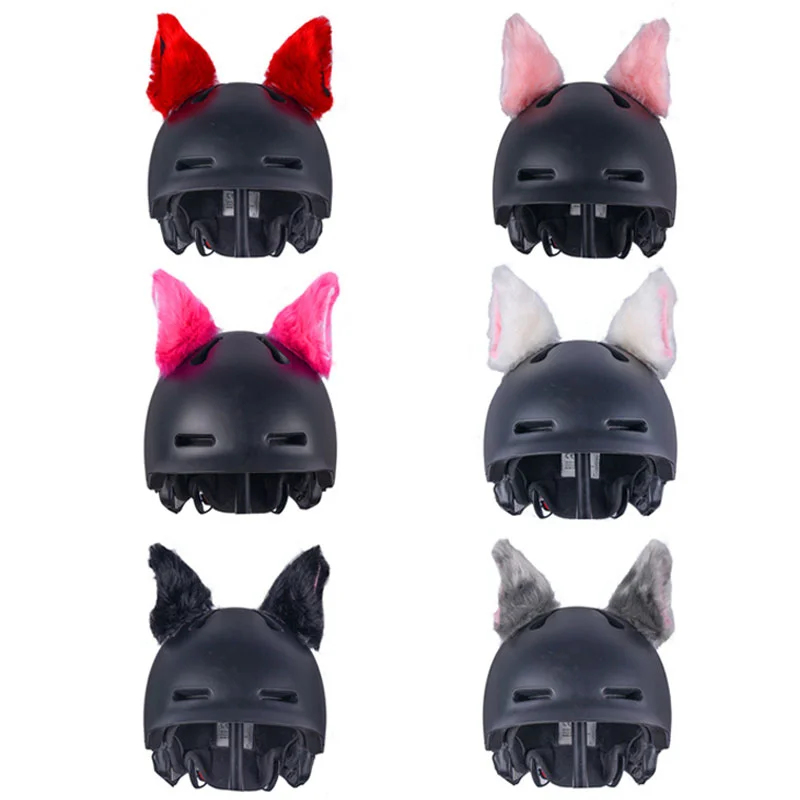 Motorrad helm haarige Katzen ohren abnehmbares Motorrad zubehör für Frauen Männer Motorrad Fahrrad Auto Styling Dekoration Image