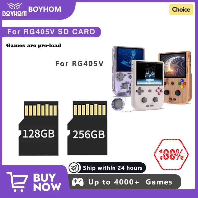 Carte SD pour console de jeu ANBERAlfred RG405V, carte TF, jeu préchargé pour déterminer le jeu, 256G, 3000 jeux intégrés