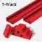 Rail de goulotte pour le travail du bois, rail en T, fente en T, gabarit, fixation à vis en T, scie de Table, routeur, outils de bricolage, outils de bricolage rouges
