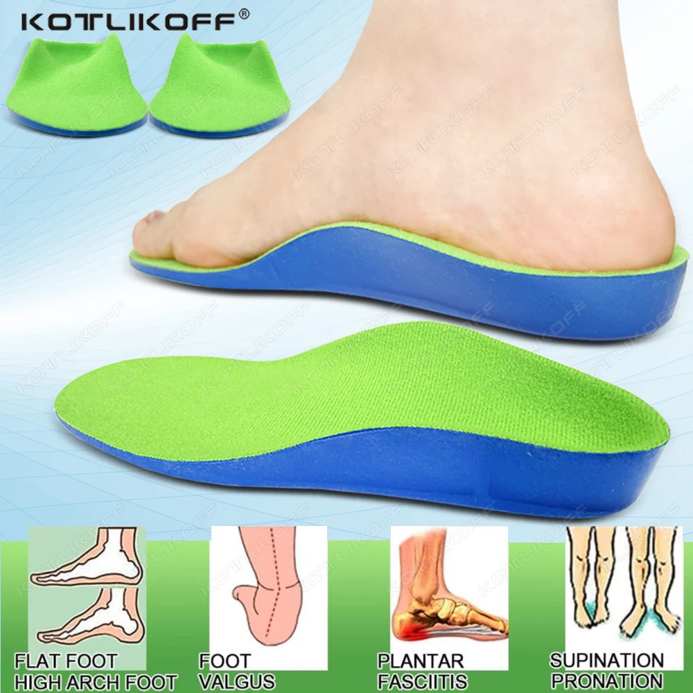 Orthopädische Kinder-Einlegesohle für Plattfüße, bequeme Korrektur, X/O-Bein, Fußunterstützung, orthopädische Schuhe für Kinder, Zubehör Image