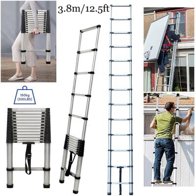 Teleskopleiter Klappleiter 3,8m AntiRutsch Mehrzweckleiter Ausziehbar Soft-Close Image