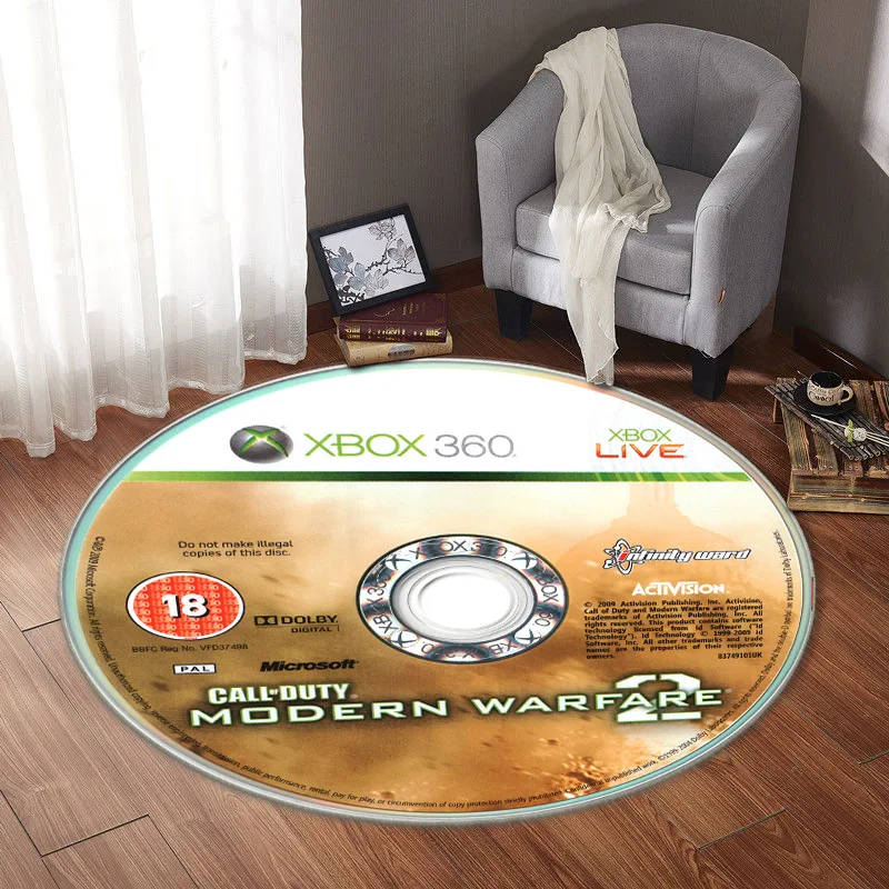 Game CD Rug Round Mat Circle Carpet Bath Mat Black Mat Home Decoration Rugs for Kitchen Carpets for Living Room custom carpet