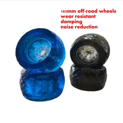 105mm Colored Semi Transparent Tires With Strong off-road Grip On All Terrains Skateboard Accessories Long Board Wheels PU