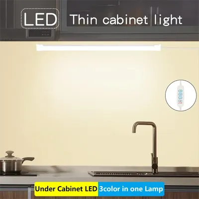 LED Under Cabinet Lighting USB Plug Dimmable 3Color Changes LED Night Light Kitchen Bedroom Lighting With Magnetic Strip Led Bar