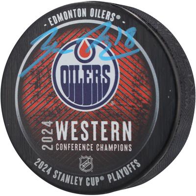 Signierter Hockeypuck von Zach Hyman, Edmonton Oilers, Meister der Western Conference 2024 Image