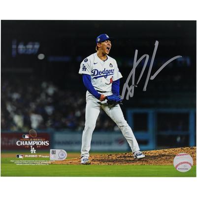Yoshinobu Yamamoto, Los Angeles Dodgers, signiertes Foto der World Series 2024, 20 x 25 cm Image