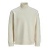 Stehkragenpullover JACK & JONES "JORSOFT KNIT HIGH NECK", Herren, Gr. S, weiß (sea salt), Strick, Obermaterial: 55% Baumwolle, 22% Polyester, 21% Polyacryl, 2% Elasthan, unifarben, modisch, lässig geschnitten, Rundhals, Langarm Rippbündchen, Pullover