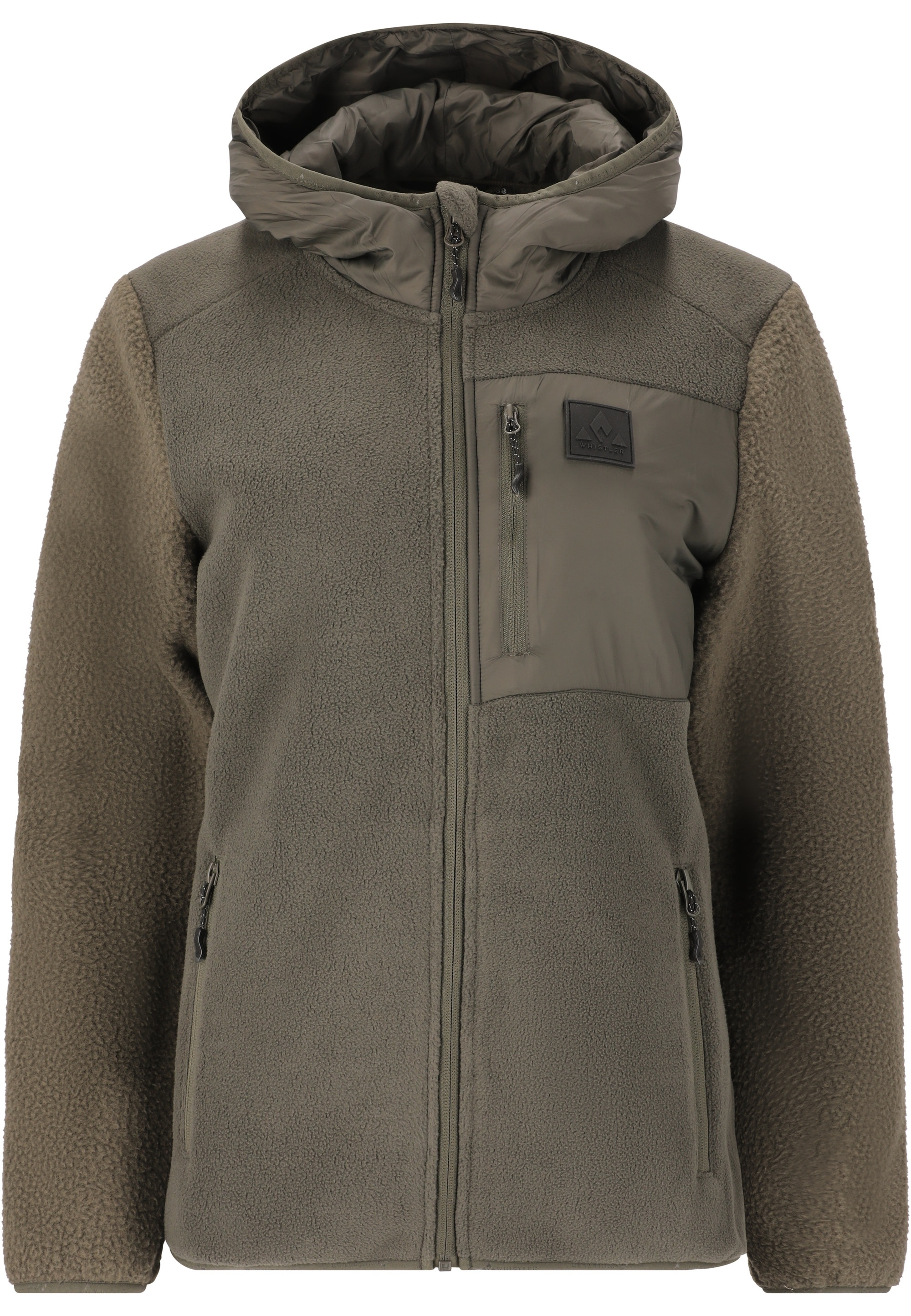 Fleecejacke WHISTLER "Makaloo", Kinder, Gr. 128, grau (dunkelgrau), 100% Polyester, unifarben, ohne Ausschnitt, Jacken, mit praktischer Brusttasche Image