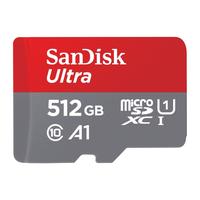 SANDISK Speicherkarte microSDXC Ultra, Adapter Mobile, grau, 512 GB, Speicherkarten