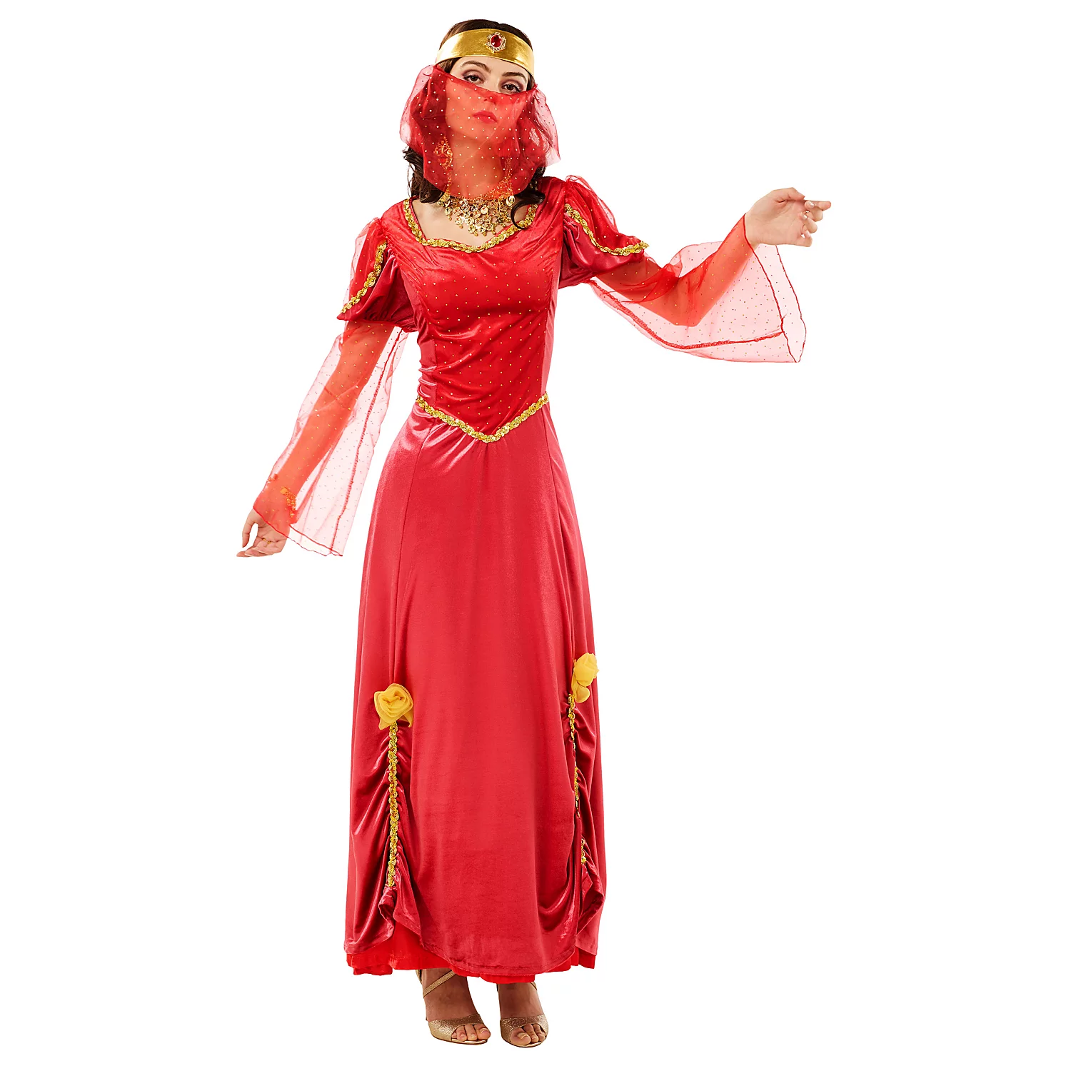 Robe "reine", rouge/doré