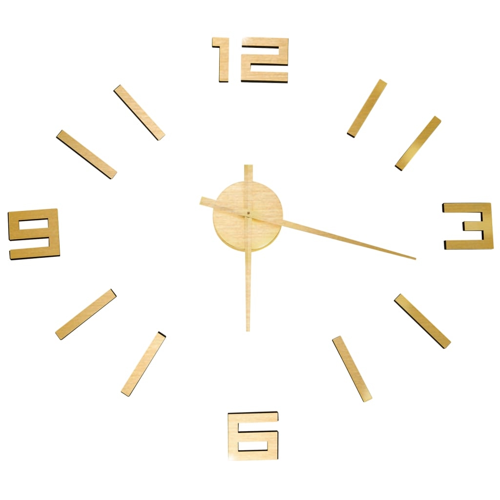 vidaXL 3D-Wanduhr Modernes Design Golden 100 cm XXL Image