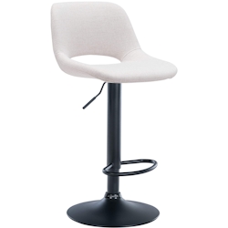 DELUKE® Barhocker JAKSON - Creme, Stoff, Schwarz | Barhocker mit Lehne Barstuhl Tresenhocker Tresenstuhl Kneipenhocker Kneipenstuhl