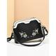 borsa a tracolla da donna con ricamo floreale – elegante borsa a tracolla con tracolla regolabile, perfetta per occasioni casual e formali